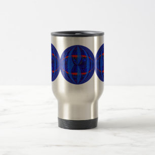 Caneca de viagem redonda azul escuro da esfera