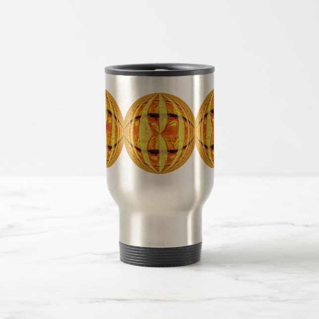 Caneca de viagem redonda Dourada Orb (Centro)