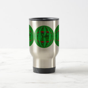 Caneca de viagem redonda verde orb