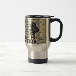 Caneca de viagem retro do pai da zebra