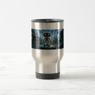 Caneca de Viagem Robô de IA   Identidade Digital A