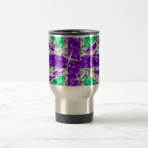 Caneca de viagem roxa BRITÂNICA do Glitz