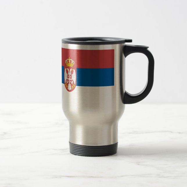 Caneca de viagem sérvio da bandeira (Direita)