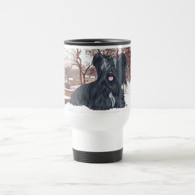 Caneca de Viagem Skye Terrier Inverno (Centro)