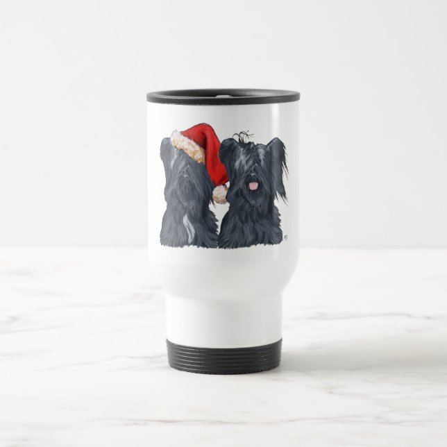 Caneca de Viagem Skye Terrier Papai Noel (Centro)