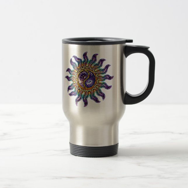 Caneca de Viagem Sol Mosaico Yin Yang (Direita)