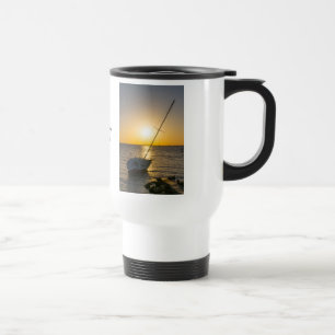 Caneca de viagem Sunset Sailboat Shipreck Golfo Br
