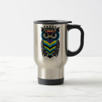Caneca de Viagem Térmica A Arte da Coruja Colorida