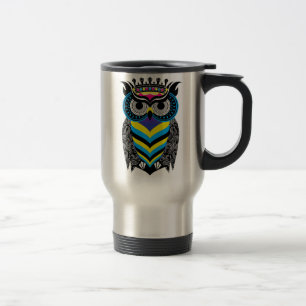 Caneca de Viagem Térmica A Arte da Coruja Colorida