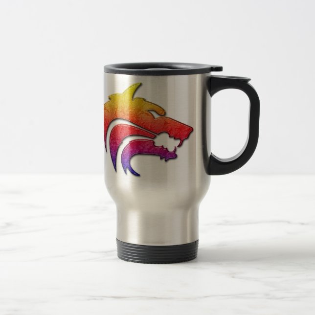Caneca de viagem tribal do lobo (Direita)