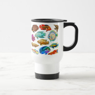 Caneca de viagem tropical de água doce dos peixes