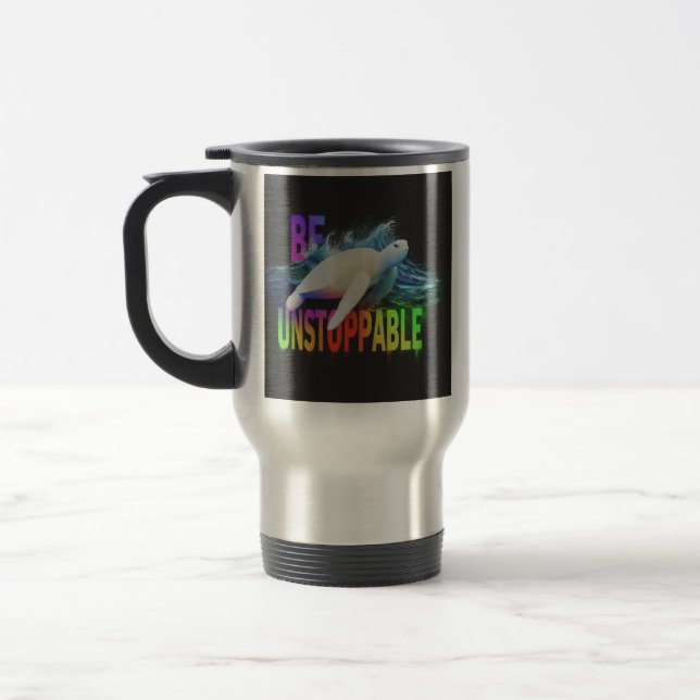 caneca de viagem "Turtle Be-Unstopable" (Esquerda)