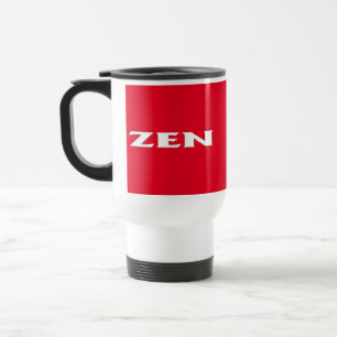 Caneca de viagem vermelha branca Zen