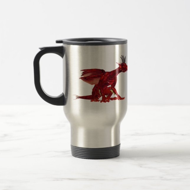 Caneca de viagem vermelha do dragão (Esquerda)