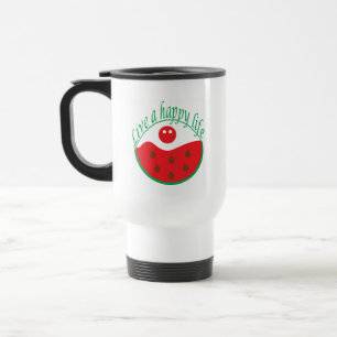 Caneca de Viagem Watermelon Splash Design Fofo de