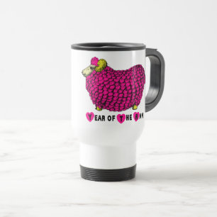 Caneca de viagem Zodíaca Ano Chinês Rosa