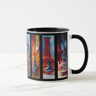 Caneca de vidro da mistura variada da aguarela da