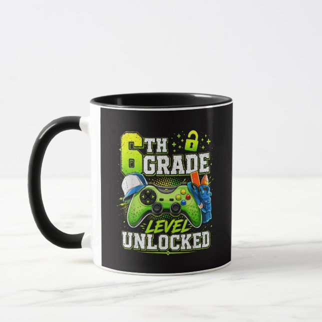 Caneca De Volta à Escola 6º Sexto Ano Nível Desbloqueado (Esquerda)