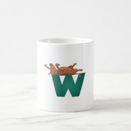 Caneca de W do alfabeto do cão