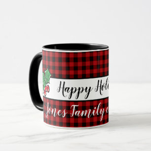 Caneca de xadrez festiva de búfalo, personalizável