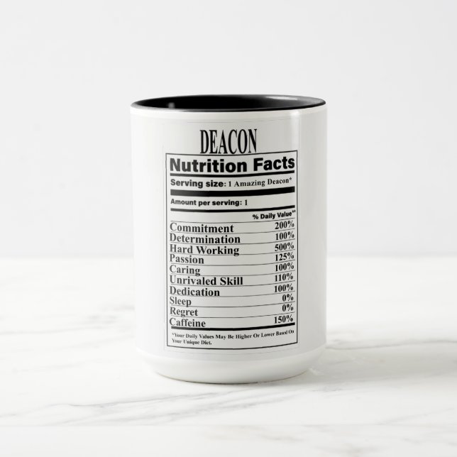 Caneca Deacon Nutrition Facts Mug (Centro)
