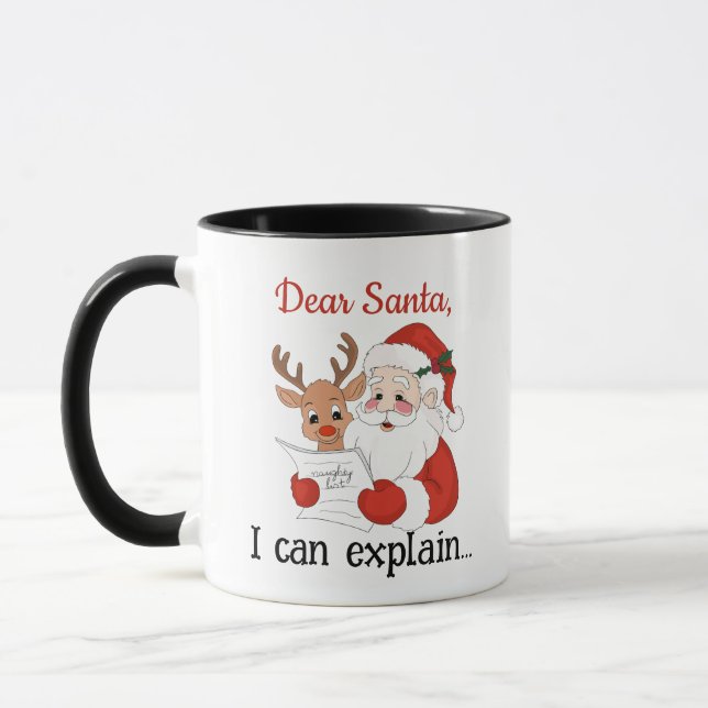 Caneca Dear Santa, I can explain why I was naughty Mug  (Esquerda)