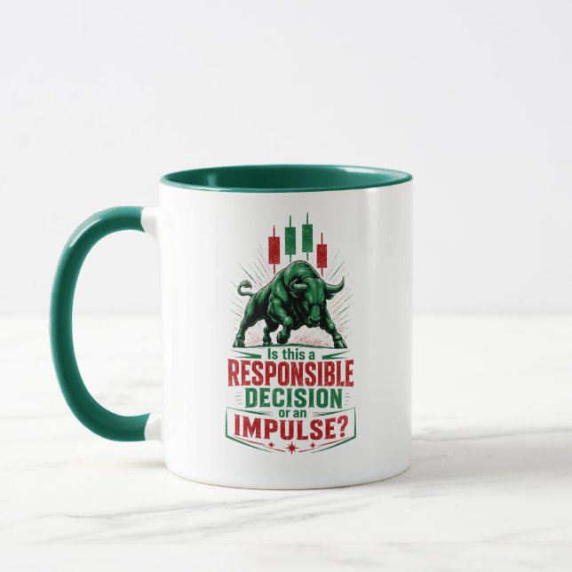 Caneca Decisão Responsável ou Mente de Negociação Impulsi (Esquerda)