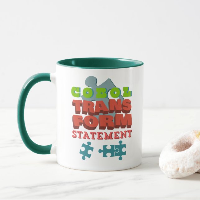 Caneca Declaração de Transformação de Programação Cobol (Com Donut)