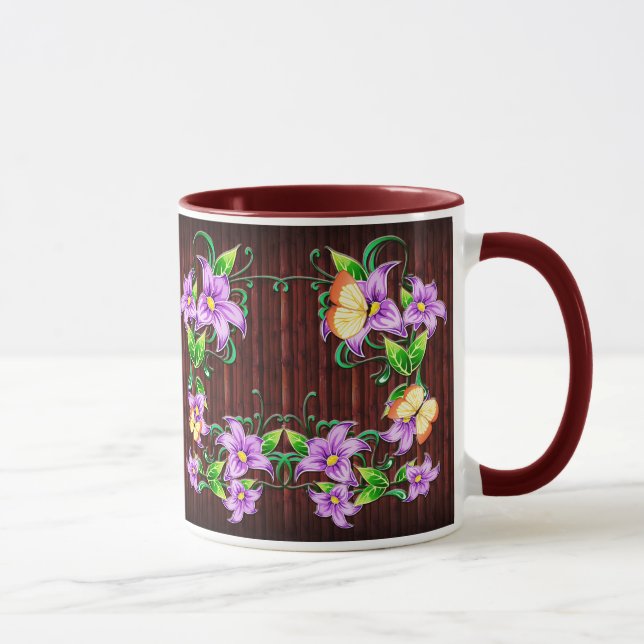 Caneca Decoração da Flor 5 Mug (Direita)