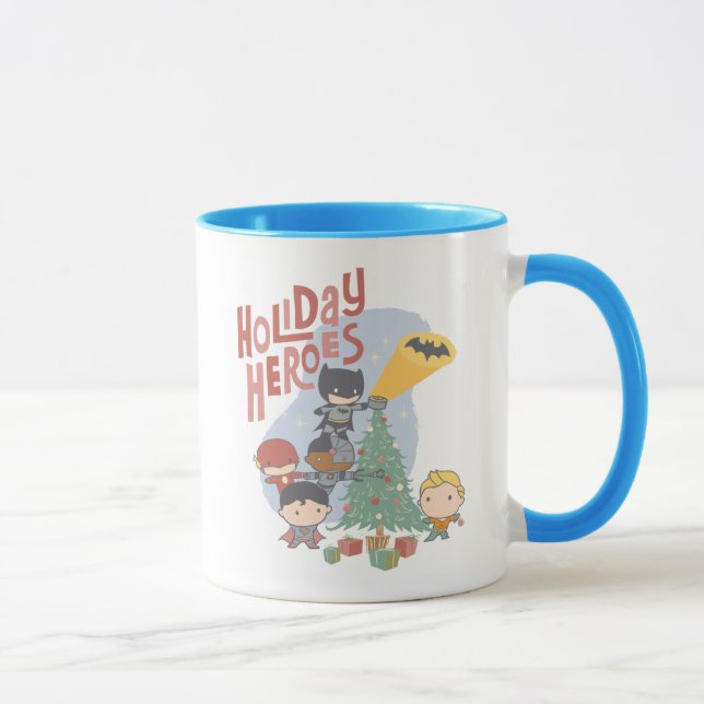 Caneca Decoração de Árvore de Férias Chibi da Liga da Jus (Direita)