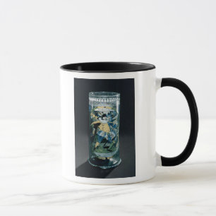 Caneca Decoração esmaltada de um caçador e de uma mulher