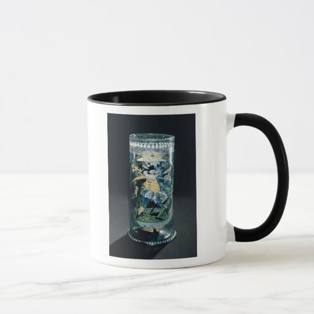 Caneca Decoração esmaltada de um caçador e de uma mulher (Direita)