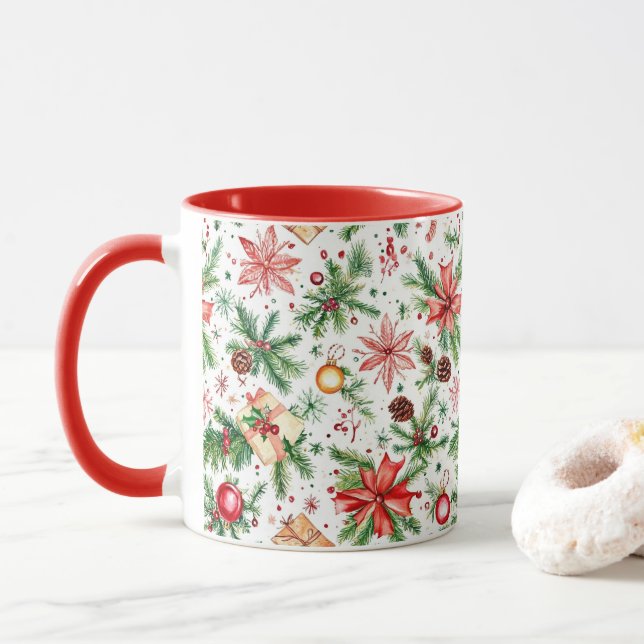 Caneca decoração festiva Natal (Com Donut)