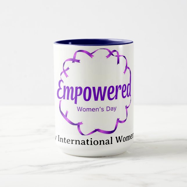 Caneca Decoração Vibrante de Dopamina Empodera IWD 2026 (Centro)