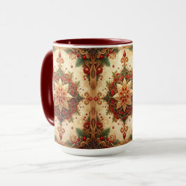 Caneca Decorativa de Feriado Vermelho Verde