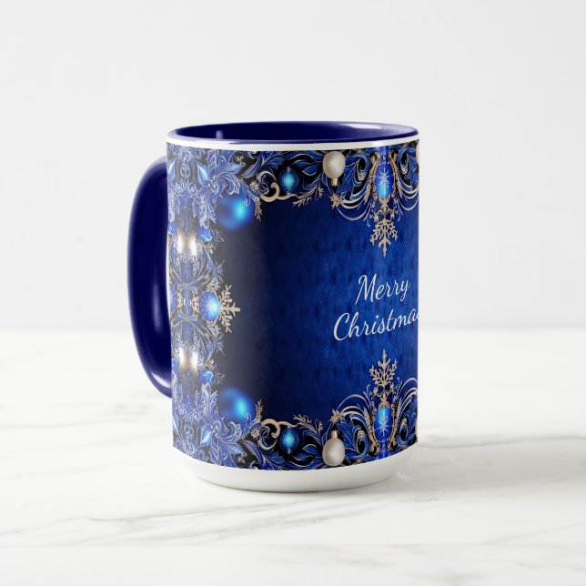 Caneca Decorativa de Férias Azul (Frente Esquerda)
