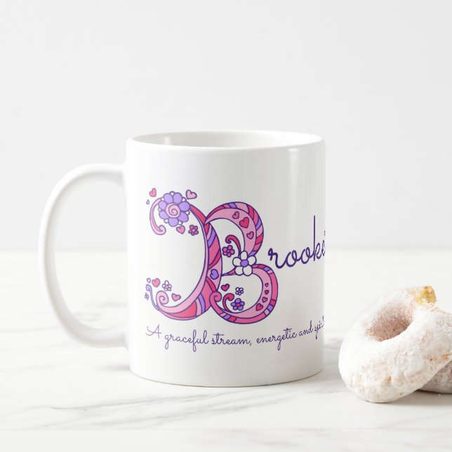 Caneca decorativa do monograma do significado (Com Donut)