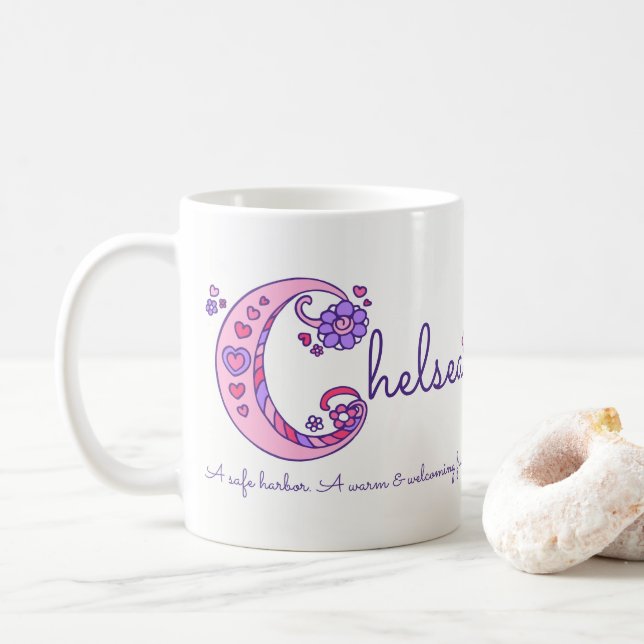 Caneca decorativa do monograma do significado (Com Donut)