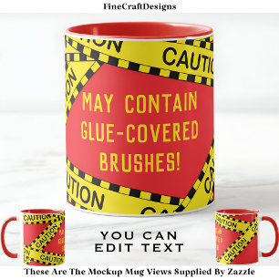 Caneca Decoupage de Fita de Polícia Personalizado BY04 Pr