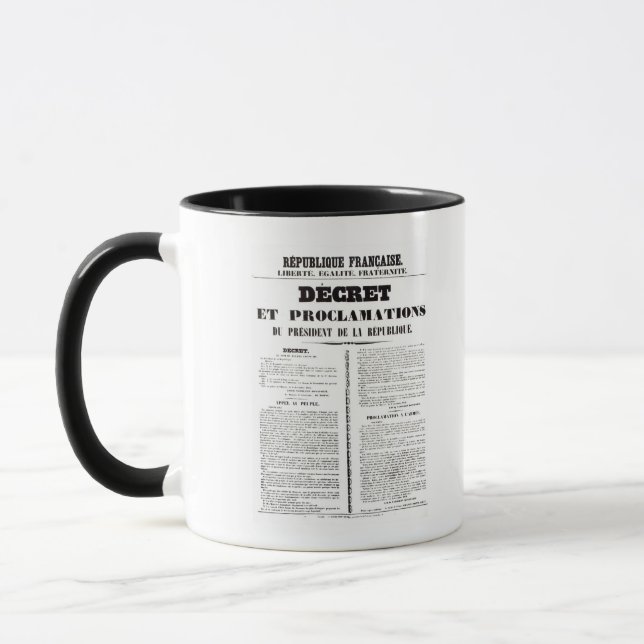 Caneca Decreto & proclamação por Napoleon Bonaparte (Esquerda)