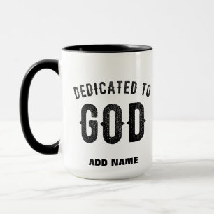 CANECA DEDICADO A DEUS TEXTO NEGRO PERSONALIZÁVEL LEGAL