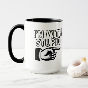 Caneca Dedo indicador sou com estúpido