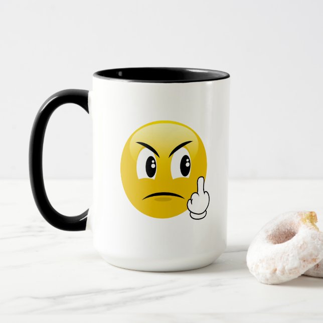 Caneca Dedo médio Emoji (Com Donut)