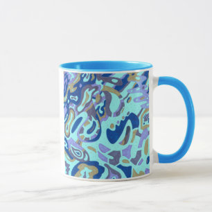 Caneca "Deep é o Oceano" - abstrato original