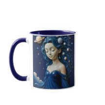 Déesse Cosmique Galaxie Bleue