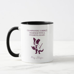 Caneca Defendendo a Gramática Correta com Coração Alegre 
