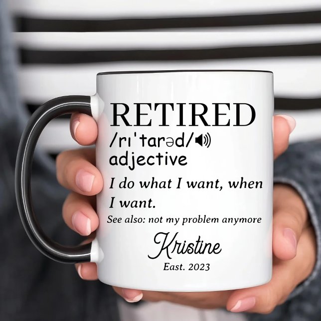 Caneca Definição de Aposentado Engraçada Personalizada (Criador carregado)