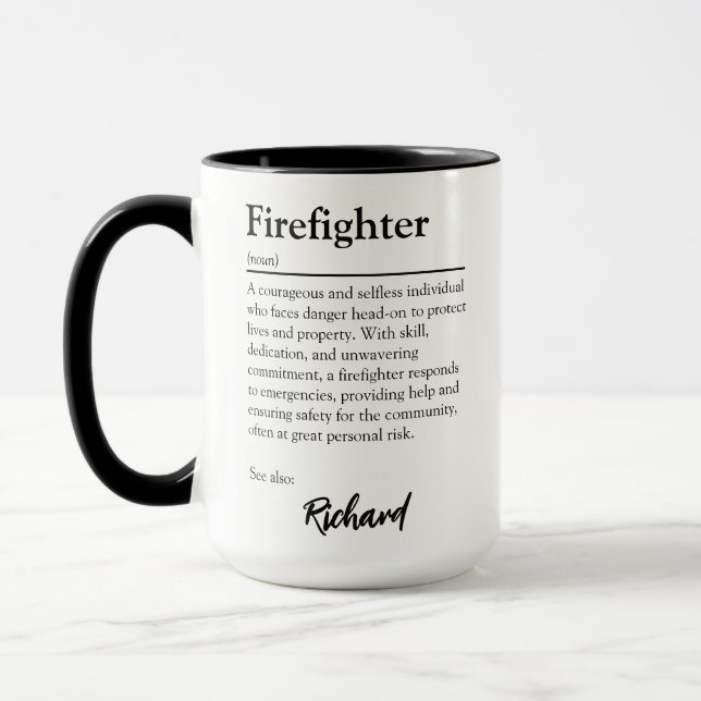 Caneca Definição de Apreciação Personalizada do Bombeiro (Esquerda)