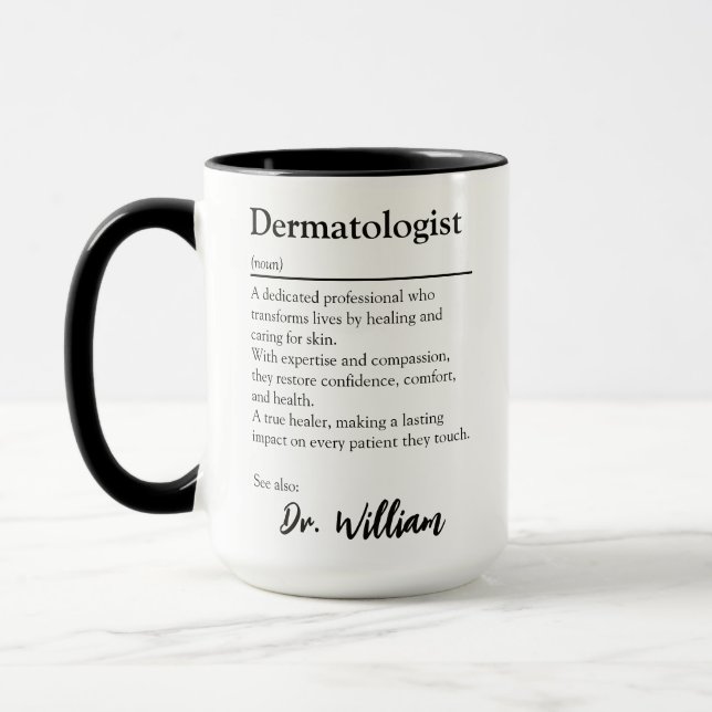 Caneca Definição de Apreciação Personalizada para Dermato (Esquerda)