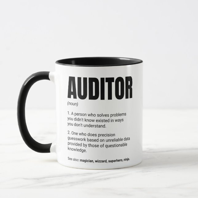 Caneca Definição de Auditor Engraçado Trabalho (Esquerda)